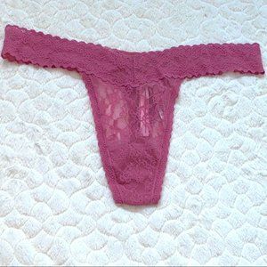 Victoria Secret Thong Panty Pink Lace Large